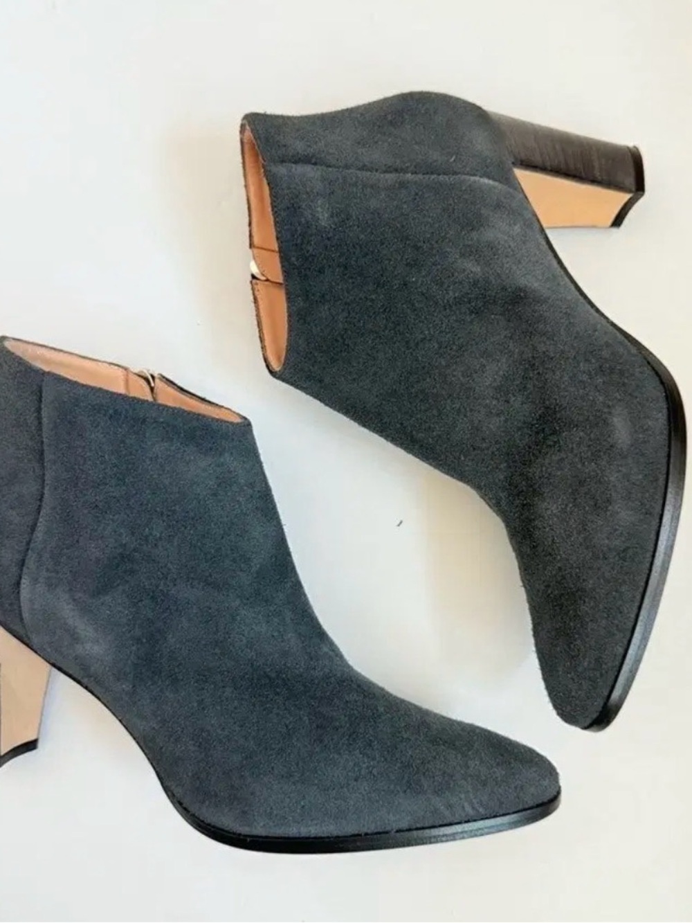 Manolo Blahnik Charcoal Suede Ankle Booties